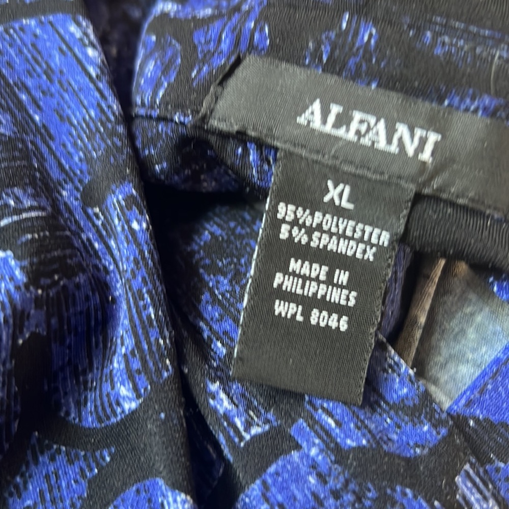Alfani Black/Purple Contemporary Print Shirt. - Picture 6 of 6